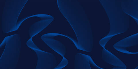 abstract wave motion pattern and dynamic mesh line on dark blue background. Modern futuristic design for background or wallpaper. Digital cyberspace, high tech, technology concept
