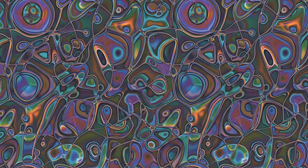 Fototapeta premium Abstract Psychedelic Pattern Multicolored Swirls and Shapes