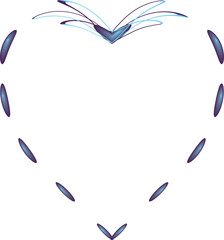 Abstract Heart Shape with Ellipses and Swirls graphic