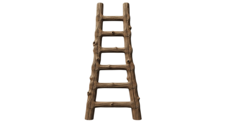 Wooden Ladder with Transparent Background
