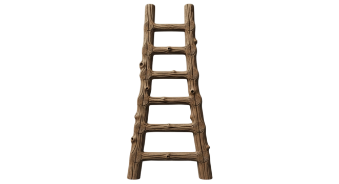Wooden Ladder with Transparent Background