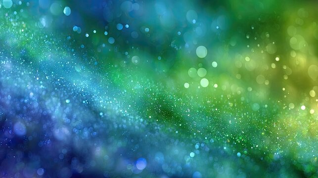 Abstract beautiful sparkling green blue background with bokeh effect