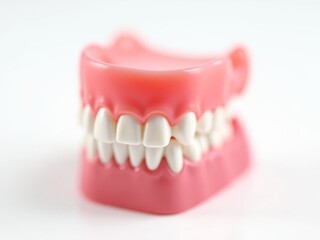 Obraz premium Close-up of a dental model showcasing realistic teeth and gums, ideal for educational use