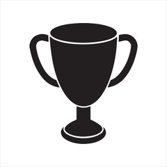 Minimalist sports cup silhouette isolated on transparent background