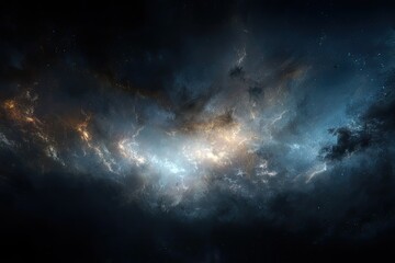 Fototapeta premium Deep space nebula, swirling cosmic clouds