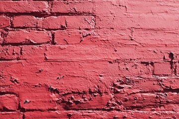 Close-up of a weathered,  pink brick wall