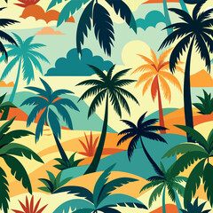 set of palm  trees