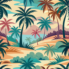 set of palm  trees