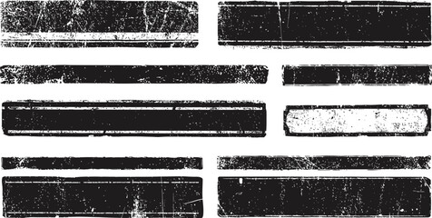 Black and white distressed rectangular shapes with textured edges rectangle grunge