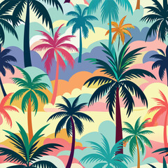 set of palm  trees