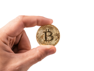 Hand, coin, cryptocurrency, gold, digital Hand holding gold cryptocurrency coin, digital