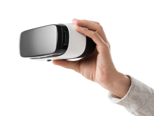 Virtual reality headset, hand, technology, device, transparency background, innovation, immersive