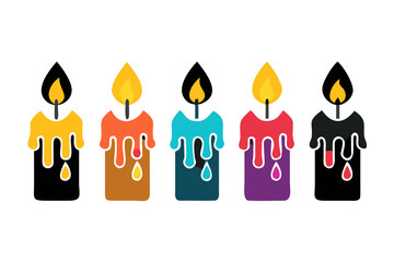 Colorful candles for halloween celebration