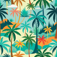set of palm  trees