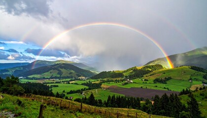 Obraz premium landscape with rainbow 