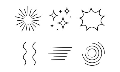 Fototapeta premium Minimalist line art elements set for design projects