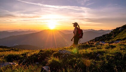 Fototapeta premium sunset in the mountains