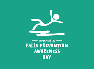 September 22. Falls Prevention Awareness Day. Flat design vector. Banner, card, background.