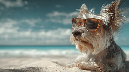 dog on the beach