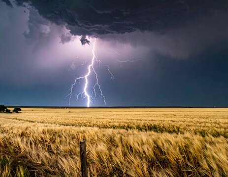 A lightning with thunder clouds