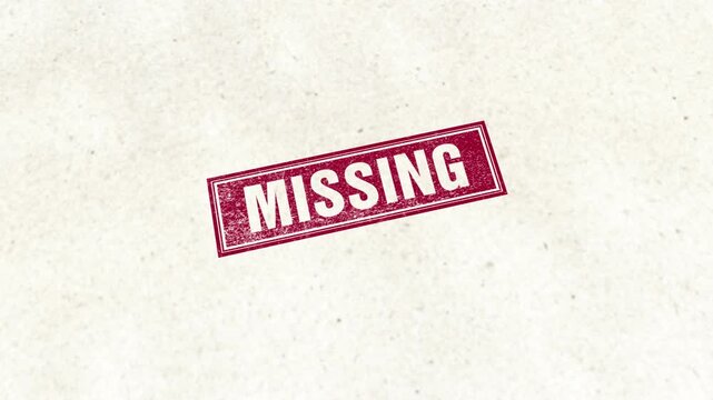 Missing Wooden Rectangle Shape Rubber Stamp
