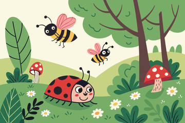 ladybug on a green leaf