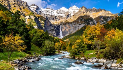 Autumn mountain stream