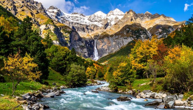 Autumn mountain stream