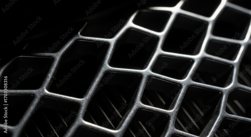 Wall mural macro close-up of a cellular structure or mesh pattern with glowing white lines on a