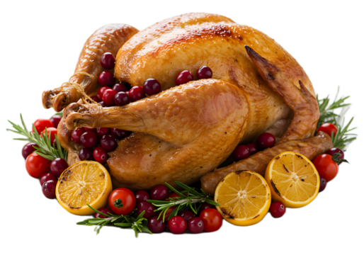 Delicious Roasted Turkey with Cranberries and Oranges, Perfect for Holiday Feasts