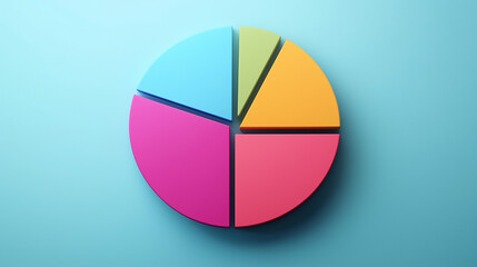 Fototapeta premium Flat-style pie chart illustrating asset allocation, designed for data analysis and investment strategy insights.