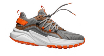 Modern running shoe trainer isolated on transparent background