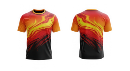 Flame graphic t shirt apparel design isolated on transparent background