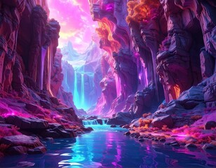 Futuristic Holographic Dream Plaza Glowing Softly