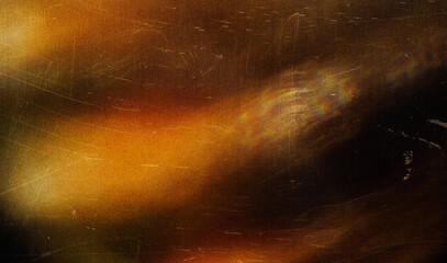 Grainy colorful warm rainbow red light leaks on black background with dust texture. abstract damaged scratched retro film analog effect for using over photos as overlay or screen filter