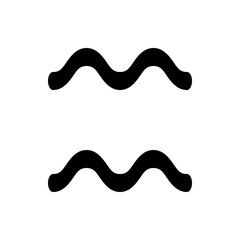 Two black wavy lines horizontally aligned on a white background creating a simple abstract design element
