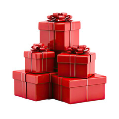 Fototapeta premium Stack of red gift boxes