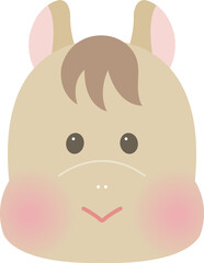 かわいい干支の動物イラスト_馬_午