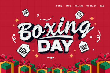 Boxing Day Sale Cartoon Style Editable Text Effect for Holiday Discount Promotion