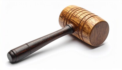 wooden gavel isolated on white