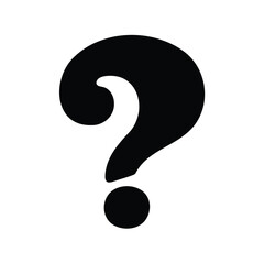 Naklejka premium A bold and graphic black question mark on a stark white background