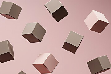 Abstract Pink Cubes Background - Minimalism