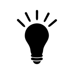 Fototapeta premium A simple black and white illustration of a light bulb radiating light