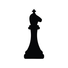 A classic black chess bishop piece silhouette on a white background