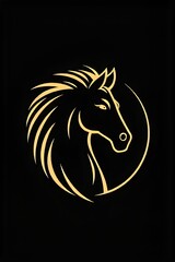 Fototapeta premium ** Elegant Golden Horse Head Logo Design