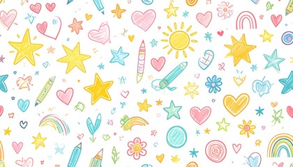 Childlike drawing pattern