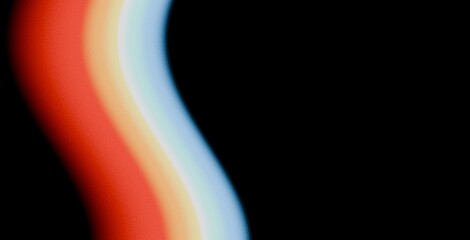 Abstract Curved Color Wave with Grain Texture on Black Background - Minimalist Gradient Art