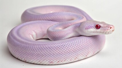 Fototapeta premium Lavender Albino Ball Python on studio background