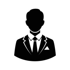 Silhouette of a businessman in a suit and tie