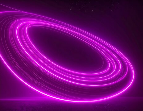 Abstract glowing rings in a dark space - Powered by Adobe